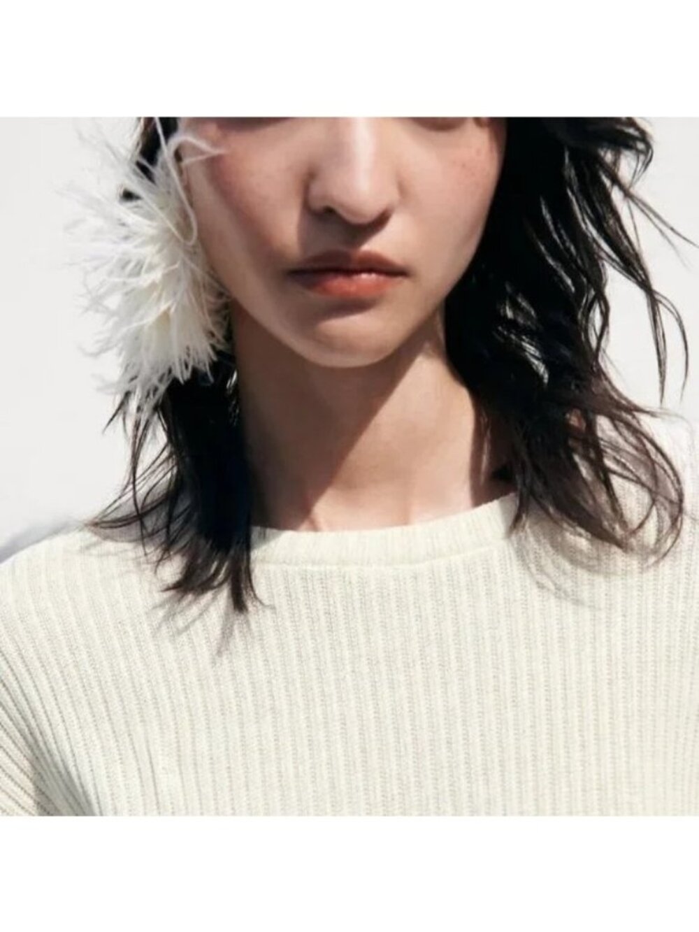 Zara Ivory Ribbed Knit Set - Picture 6 of 16